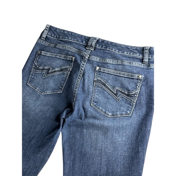 WHBM Boot Leg Jeans Mid Rise Dark Denim Stretch Classic Fit Bootcut Preppy - Picture 4 of 9